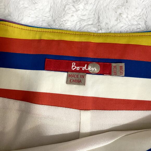 Boden Blue Colorful Straight & Pencil Striped Classic Office Preppy Skirt 8 - Picture 5 of 7